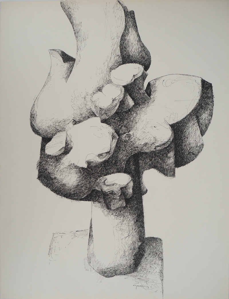Claude GAVEAU : Le bouquet, Dessin original (vue générale) - Crédit photo : Galerie Art.Paris
