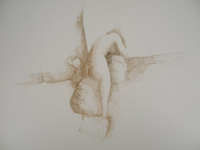Claude GAVEAU : Corps dans la pénombre, Dessin original (vue générale) - Crédit photo : Galerie Art.Paris