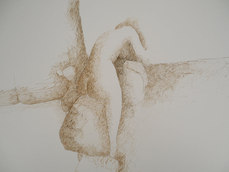 Claude GAVEAU : Corps dans la pénombre, Dessin original (photo de détail 3) - Crédit photo : Galerie Art.Paris