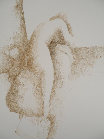 Claude GAVEAU : Corps dans la pénombre, Dessin original (photo de détail 4) - Crédit photo : Galerie Art.Paris