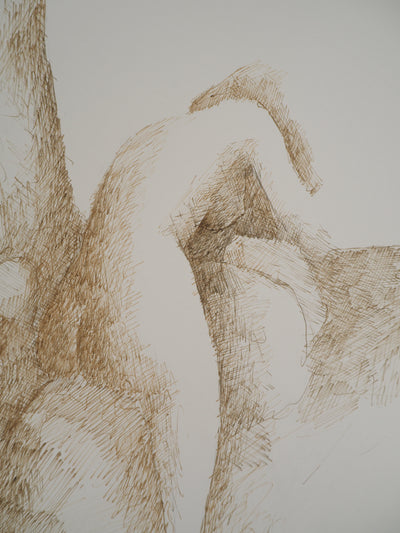 Claude GAVEAU : Corps dans la pénombre, Dessin original (photo de détail 5) - Crédit photo : Galerie Art.Paris