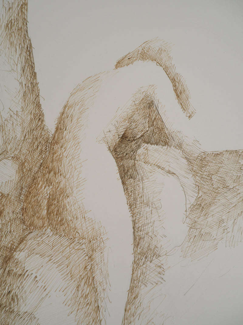 Claude GAVEAU : Corps dans la pénombre, Dessin original (photo de détail 5) - Crédit photo : Galerie Art.Paris