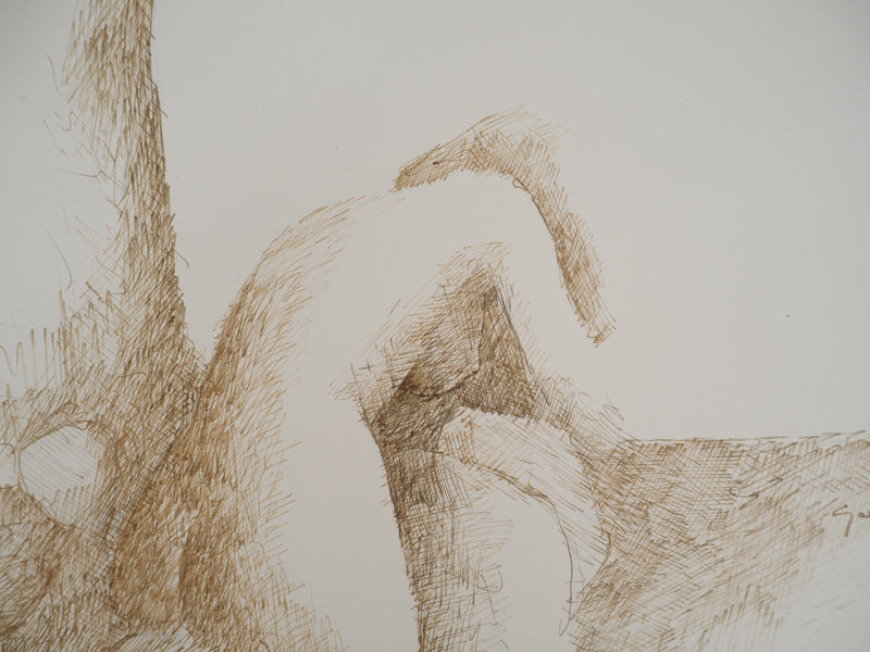 Claude GAVEAU : Corps dans la pénombre, Dessin original (photo de détail 6) - Crédit photo : Galerie Art.Paris