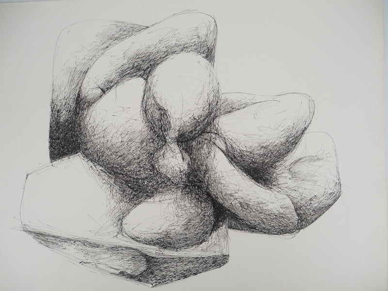 Claude GAVEAU : Contact brut, Dessin original (vue générale) - Crédit photo : Galerie Art.Paris