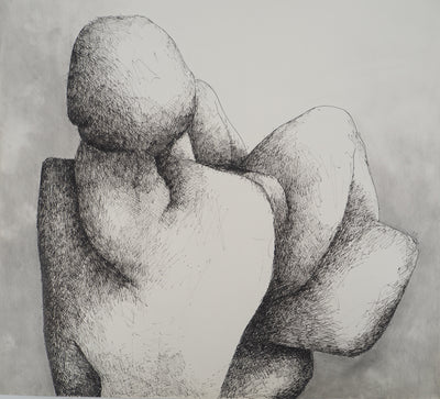 Claude GAVEAU : Étreinte minérale, Dessin original (photo de détail 4) - Crédit photo : Galerie Art.Paris