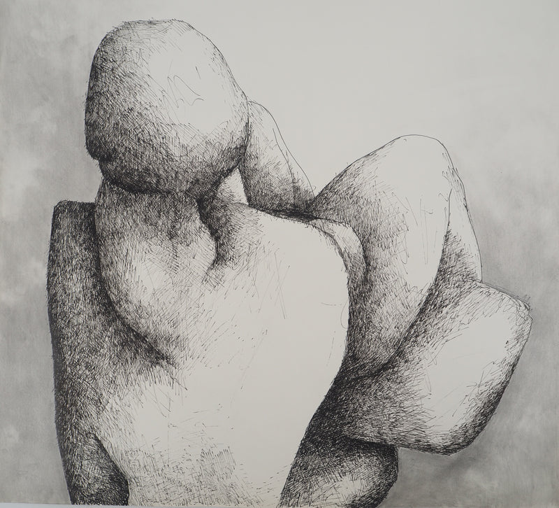 Claude GAVEAU : Étreinte minérale, Dessin original (photo de détail 4) - Crédit photo : Galerie Art.Paris