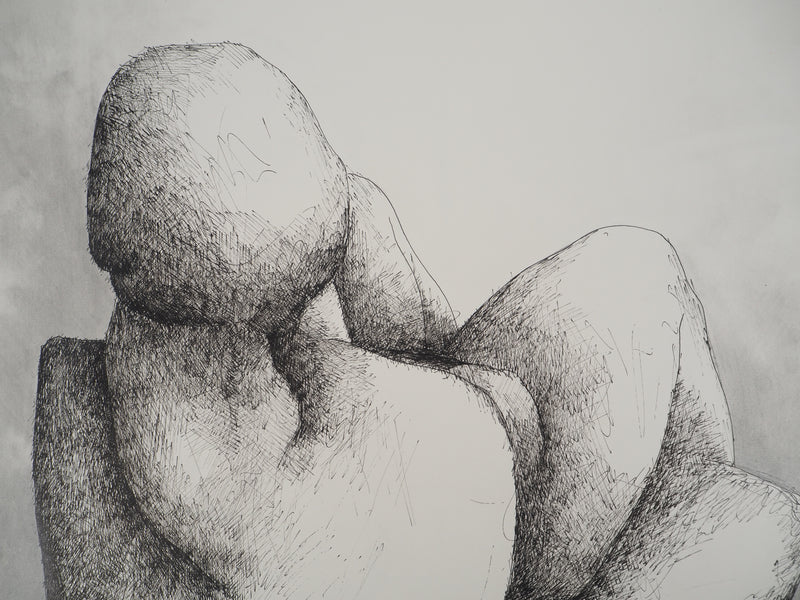 Claude GAVEAU : Étreinte minérale, Dessin original (photo de détail 5) - Crédit photo : Galerie Art.Paris