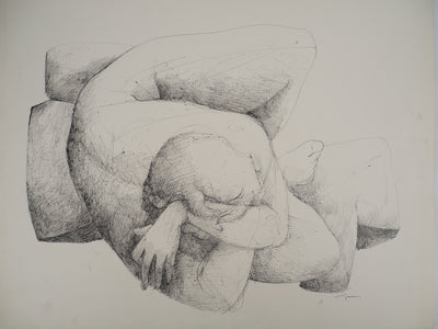 Claude GAVEAU : Forme ancrée, Dessin original (vue générale) - Crédit photo : Galerie Art.Paris