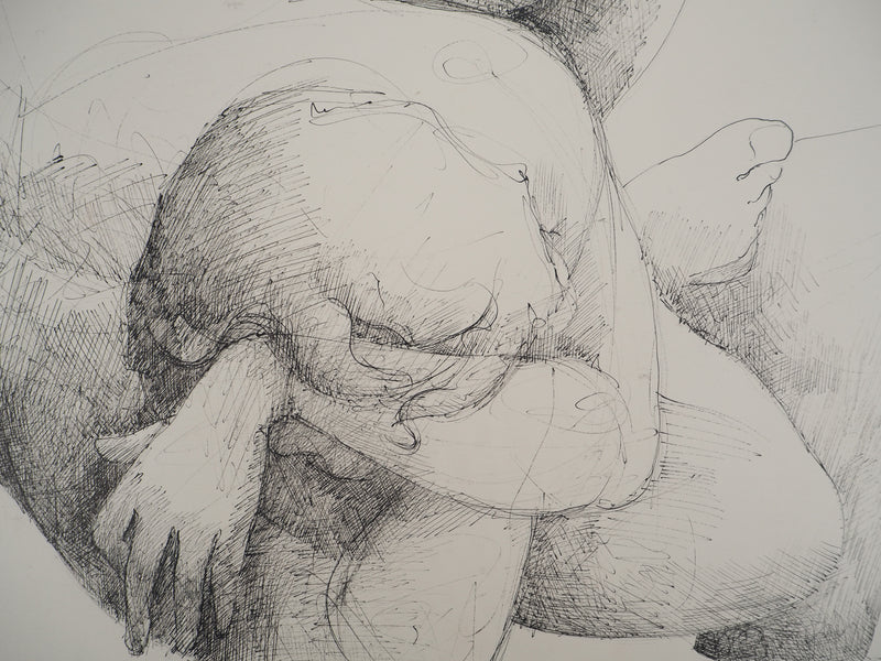 Claude GAVEAU : Forme ancrée, Dessin original (photo de détail 5) - Crédit photo : Galerie Art.Paris