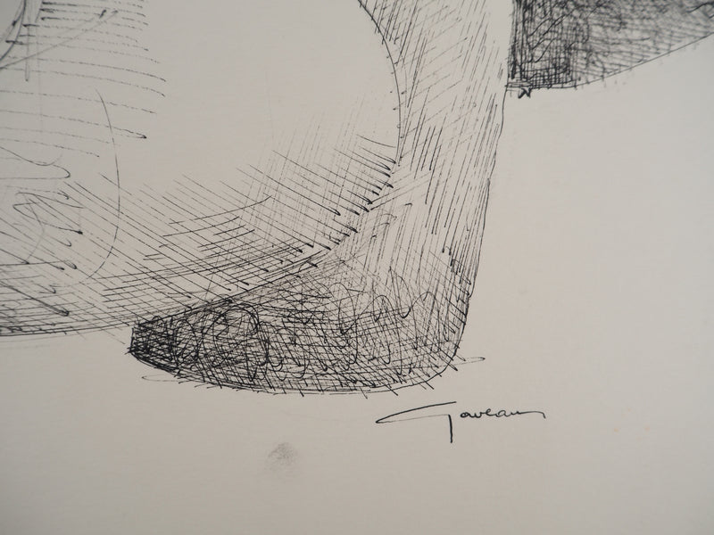 Claude GAVEAU : Forme ancrée, Dessin original (photo de détail 2) - Crédit photo : Galerie Art.Paris