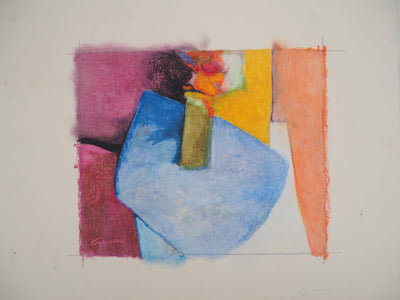 Claude GAVEAU : Nature morte au bouquet, Dessin original (photo de détail 3) - Crédit photo : Galerie Art.Paris