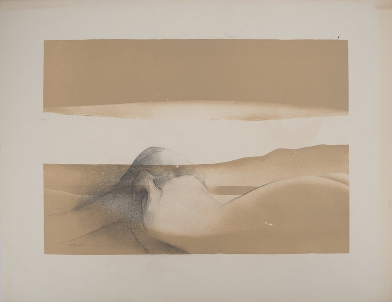 Claude GAVEAU : Les dunes invisibles, Dessin original (photo de détail 3) - Crédit photo : Galerie Art.Paris
