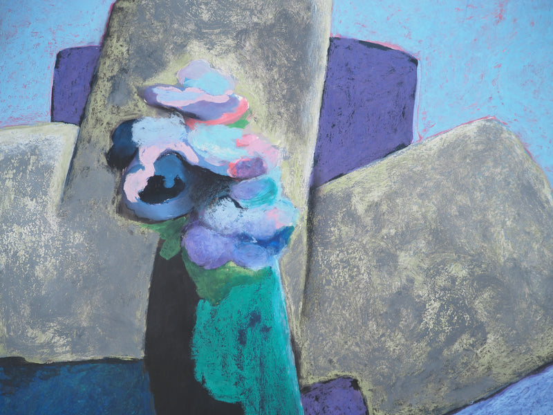 Claude GAVEAU : Les fleurs bleues, Dessin original (photo de détail 4) - Crédit photo : Galerie Art.Paris