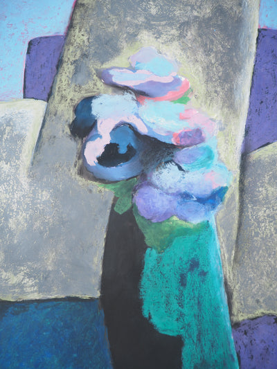 Claude GAVEAU : Les fleurs bleues, Dessin original (photo de détail 5) - Crédit photo : Galerie Art.Paris