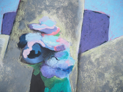 Claude GAVEAU : Les fleurs bleues, Dessin original (photo de détail 6) - Crédit photo : Galerie Art.Paris