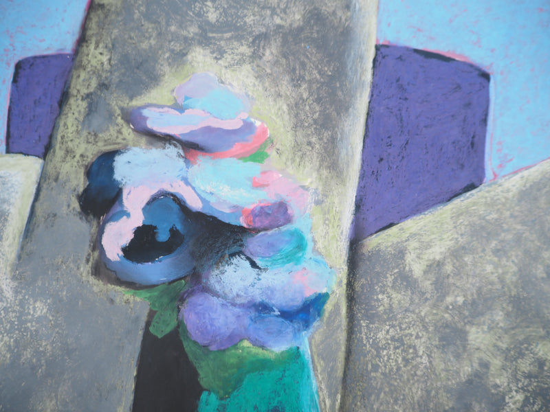 Claude GAVEAU : Les fleurs bleues, Dessin original (photo de détail 6) - Crédit photo : Galerie Art.Paris