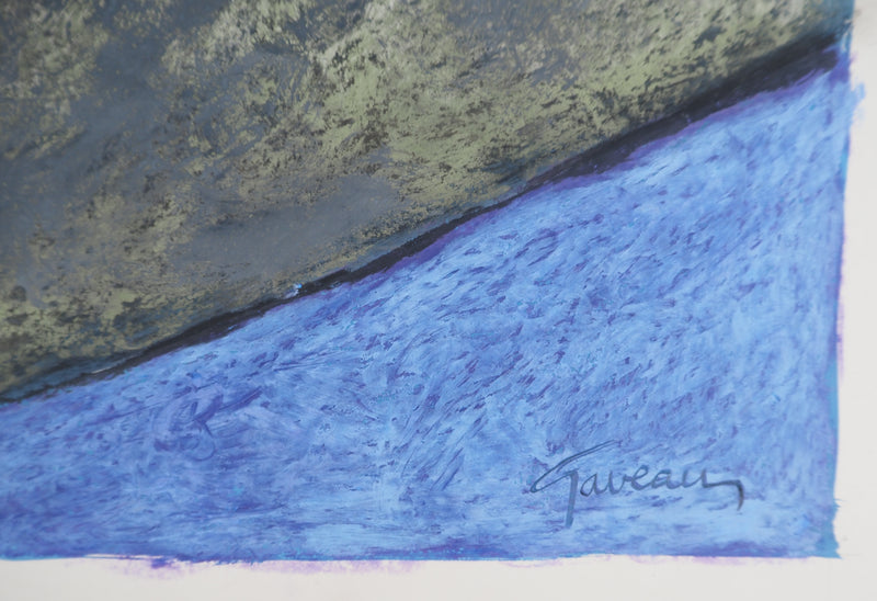 Claude GAVEAU : Les fleurs bleues, Dessin original (photo de détail 2) - Crédit photo : Galerie Art.Paris