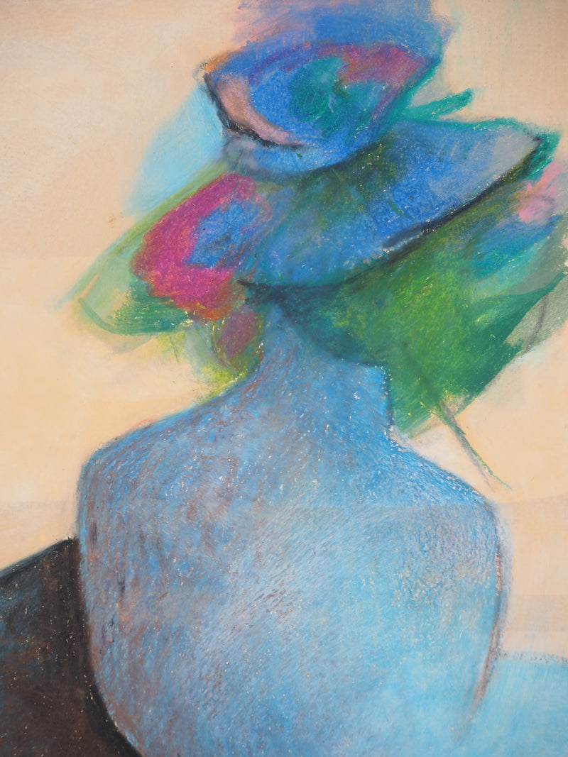Claude GAVEAU : Composition bleue et rose, Dessin original (photo de détail 5) - Crédit photo : Galerie Art.Paris