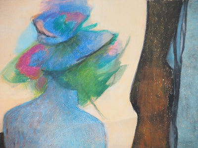 Claude GAVEAU : Composition bleue et rose, Dessin original (photo de détail 6) - Crédit photo : Galerie Art.Paris