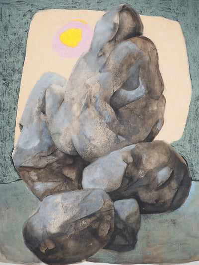 Claude GAVEAU : Nue au clair de lune, Dessin original (photo de détail 3) - Crédit photo : Galerie Art.Paris