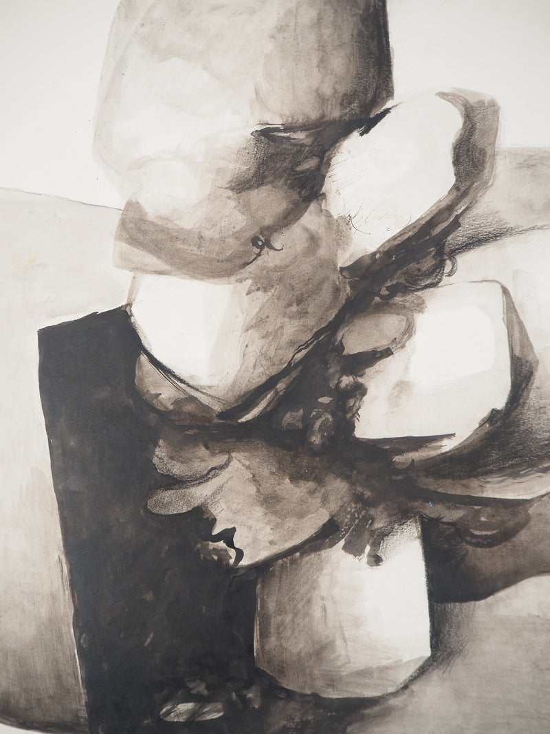Claude GAVEAU : Paysage cubiste, Dessin original (photo de détail 5) - Crédit photo : Galerie Art.Paris