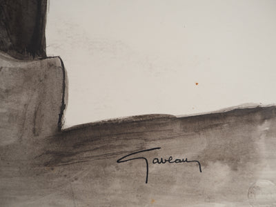 Claude GAVEAU : Paysage cubiste, Dessin original (photo de détail 2) - Crédit photo : Galerie Art.Paris