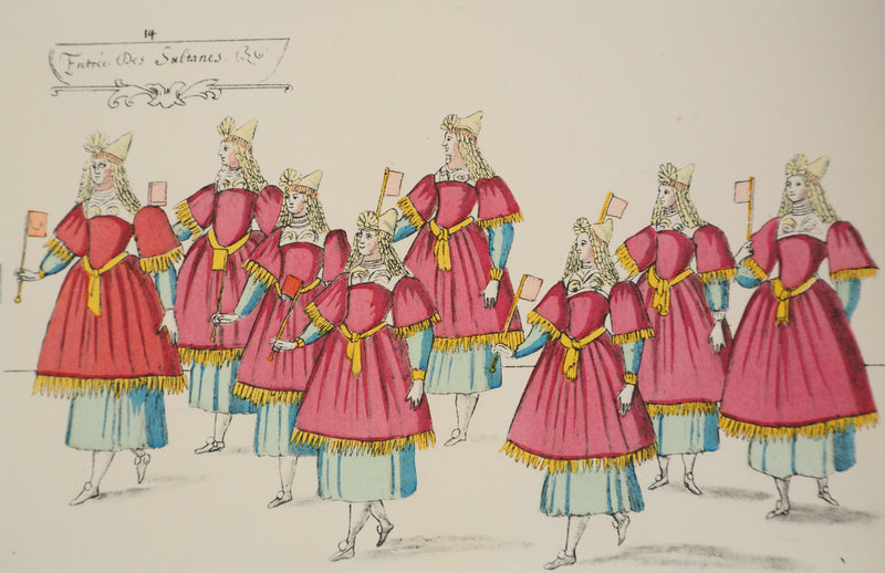 Daniel RABEL : Ballet, Entrée des Seigneurs et des sultanes, Lithographie et pochoir