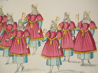 Daniel RABEL : Ballet, Entrée des Seigneurs et des sultanes, Lithographie et pochoir