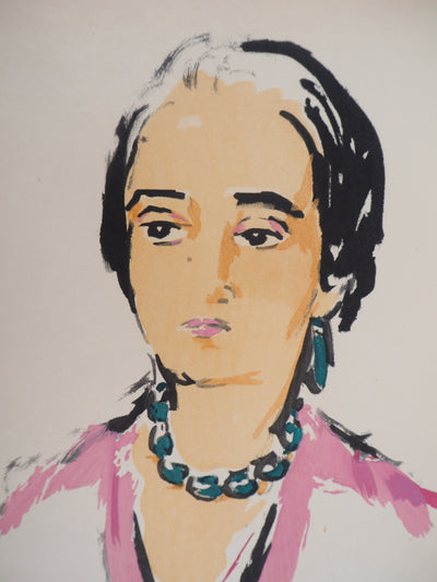 Kees VAN DONGEN : Jeune femme au collier, Lithographie