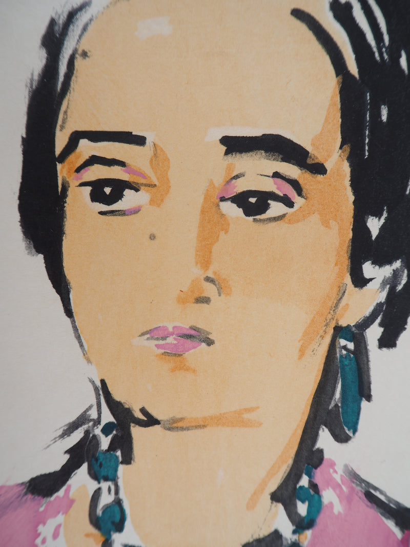 Kees VAN DONGEN : Jeune femme au collier, Lithographie