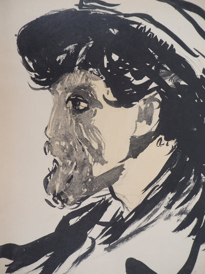 Kees VAN DONGEN : Autoportrait au chapeau, Lithographie