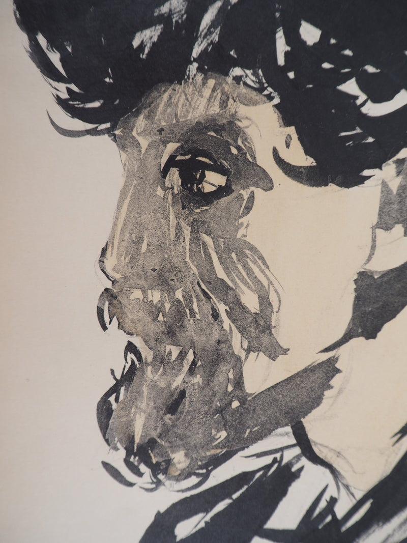 Kees VAN DONGEN : Autoportrait au chapeau, Lithographie