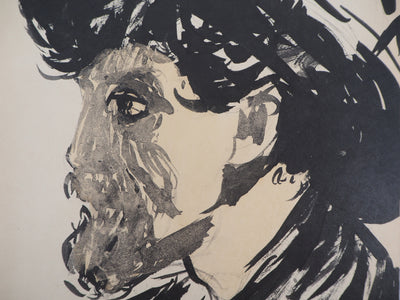 Kees VAN DONGEN : Autoportrait au chapeau, Lithographie