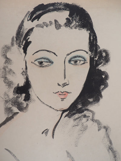 Kees VAN DONGEN : Portrait de femme, Lithographie signée