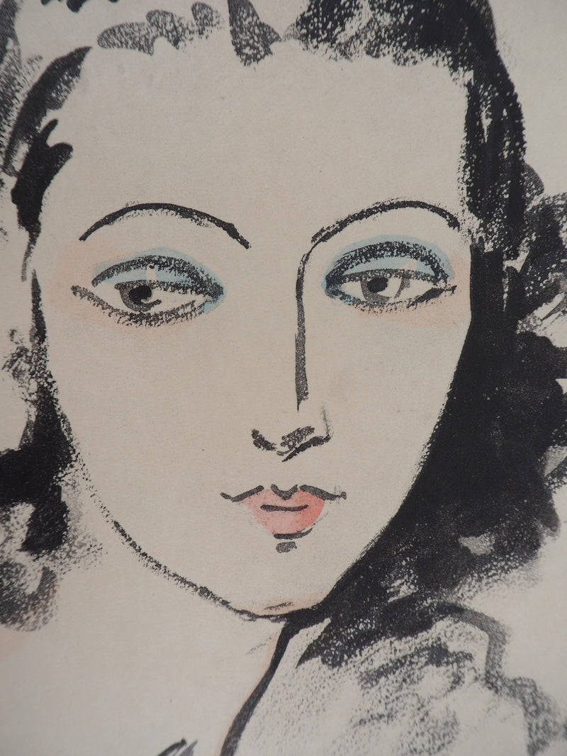 Kees VAN DONGEN : Portrait de femme, Lithographie signée