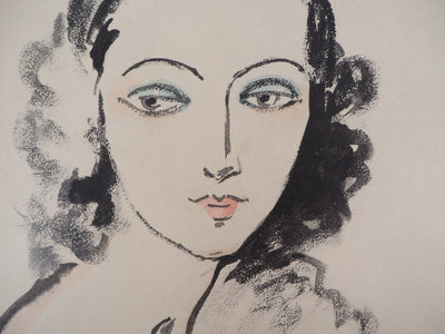 Kees VAN DONGEN : Portrait de femme, Lithographie signée