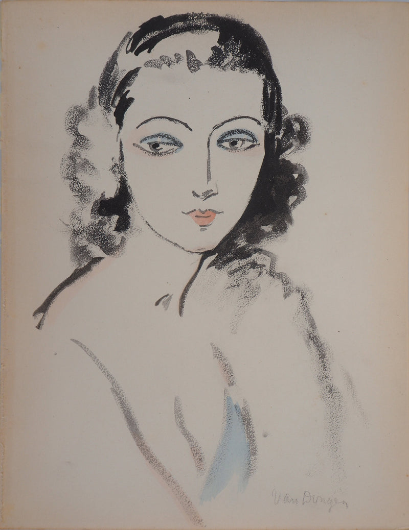 Kees VAN DONGEN : Portrait de femme, Lithographie signée