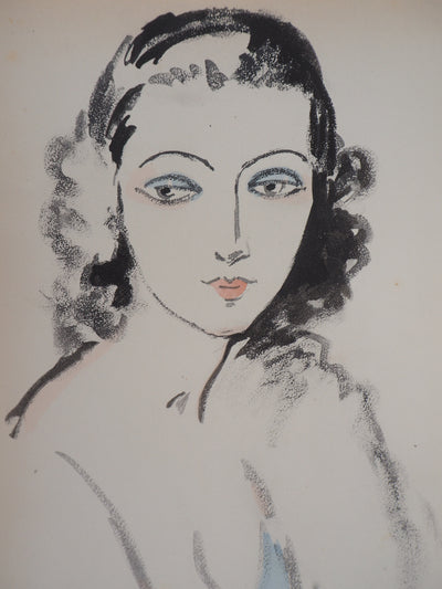 Kees VAN DONGEN : Portrait de femme, Lithographie signée