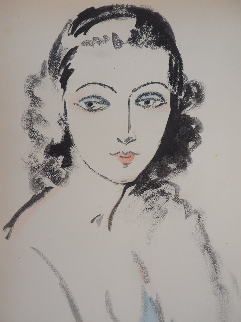 Kees VAN DONGEN : Portrait de femme, Lithographie signée
