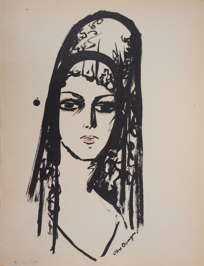 Kees VAN DONGEN : Jeune femme à la mantille, l&