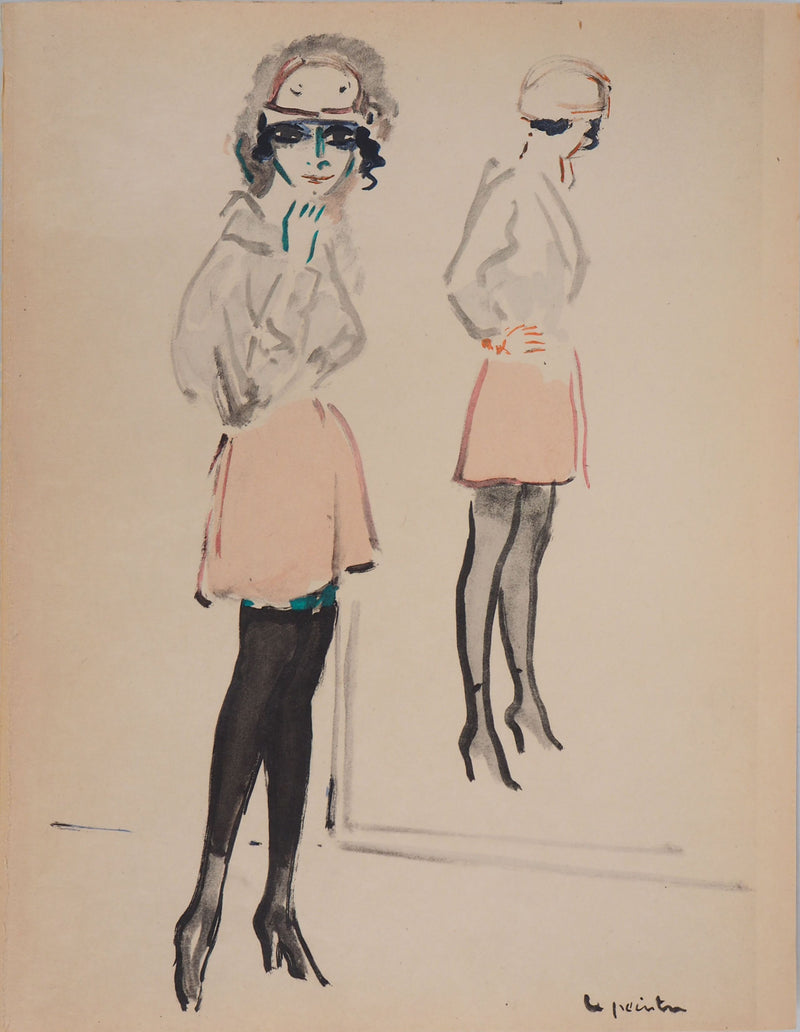 Kees VAN DONGEN : Le mannequin aux grands yeux, Lithographie
