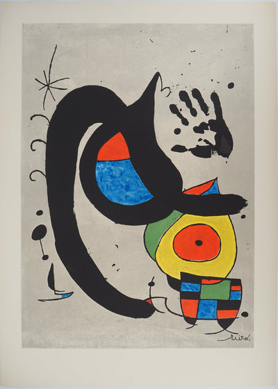 Joan MIRO : Femme à l'oisea, Lithographie originale (vue générale) - Crédit photo : Galerie Art.Paris