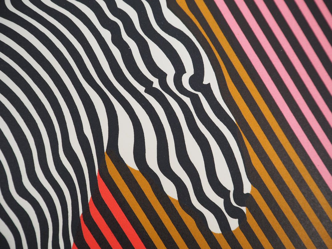 Victor Vasarely Beltica シルクスクリーン Serigraphy H.C. 'Blue, White and Black Geometric' | victor