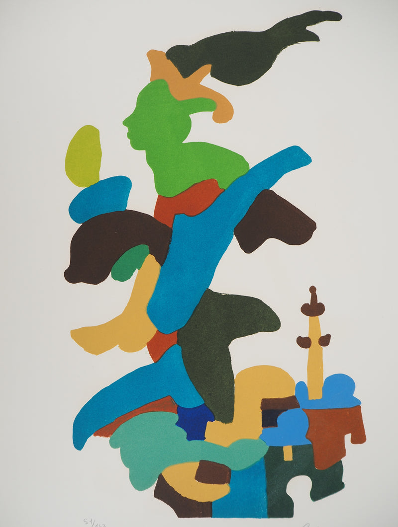 Charles LAPICQUE : Le passage de la flamme olympiqu, Lithographie originale (photo de détail 8) - Crédit photo : Galerie Art.Paris