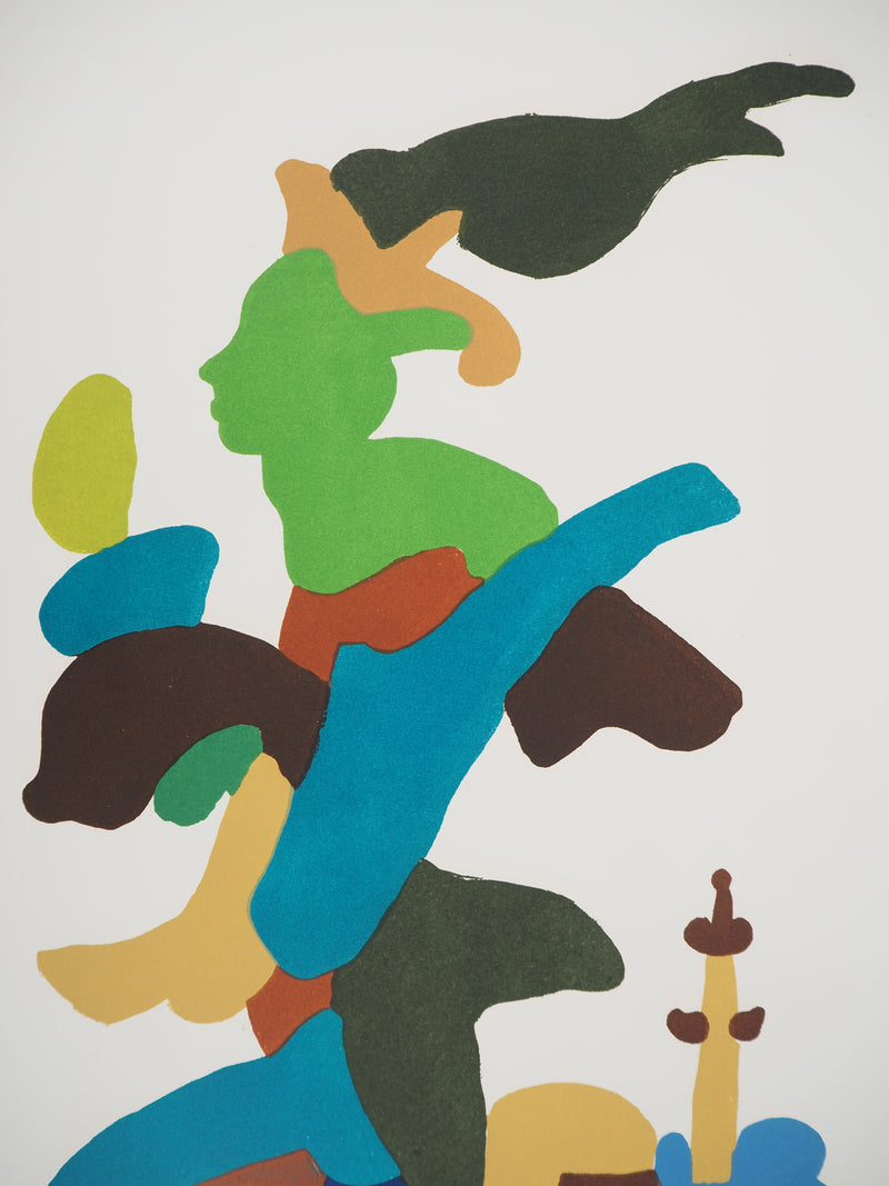 Charles LAPICQUE : Le passage de la flamme olympiqu, Lithographie originale (photo de détail 4) - Crédit photo : Galerie Art.Paris