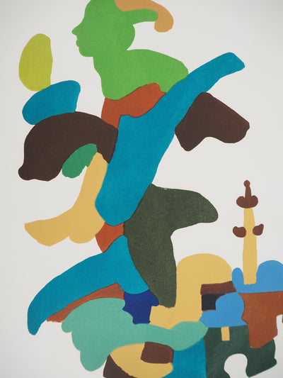Charles LAPICQUE : Le passage de la flamme olympiqu, Lithographie originale (photo de détail 7) - Crédit photo : Galerie Art.Paris