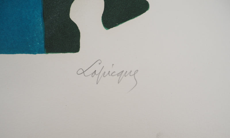 Charles LAPICQUE : Le passage de la flamme olympiqu, Lithographie originale (photo de détail 2) - Crédit photo : Galerie Art.Paris