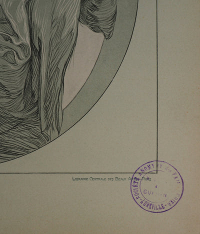 Alphonse MUCHA : Muse pensive, Lithographie originale