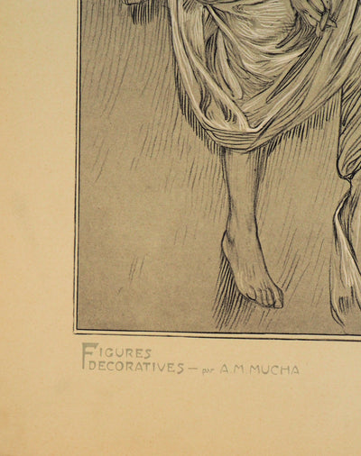 Alphonse MUCHA : Les Trois Grâces, Lithographie originale