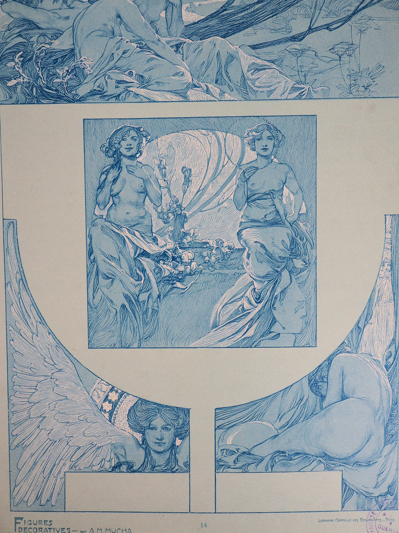 Alphonse MUCHA : Nudité féminine, Lithographie originale